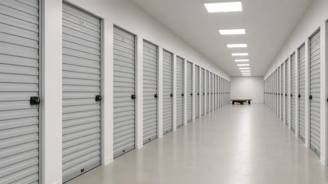 Climate-controlled indoor storage hallway